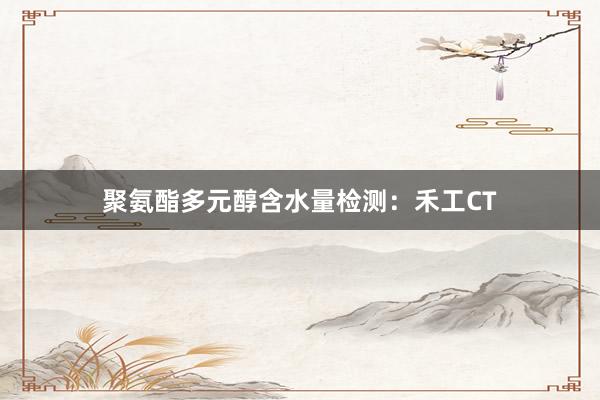 聚氨酯多元醇含水量检测：禾工CT