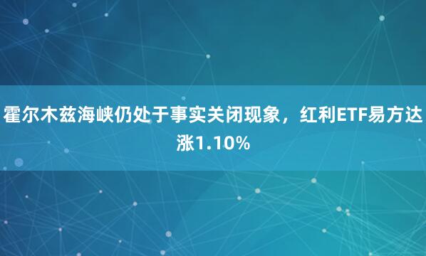 霍尔木兹海峡仍处于事实关闭现象，红利ETF易方达涨1.10%