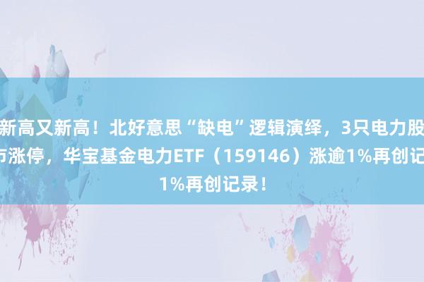 新高又新高！北好意思“缺电”逻辑演绎，3只电力股逆市涨停，华宝基金电力ETF（159146）涨逾1%再创记录！