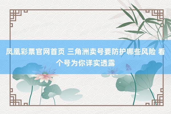 凤凰彩票官网首页 三角洲卖号要防护哪些风险 看个号为你详实透露