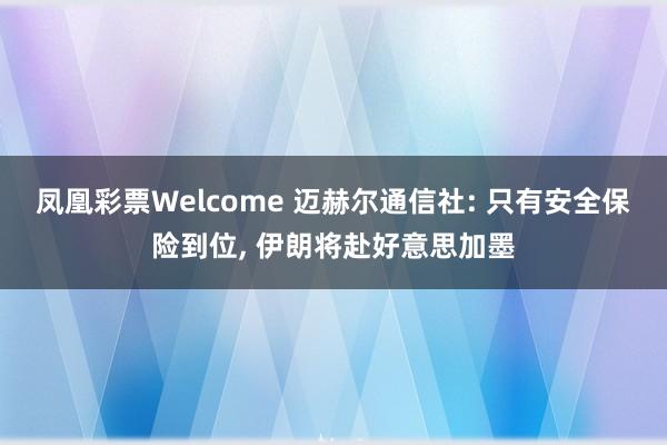 凤凰彩票Welcome 迈赫尔通信社: 只有安全保险到位， 伊朗将赴好意思加墨