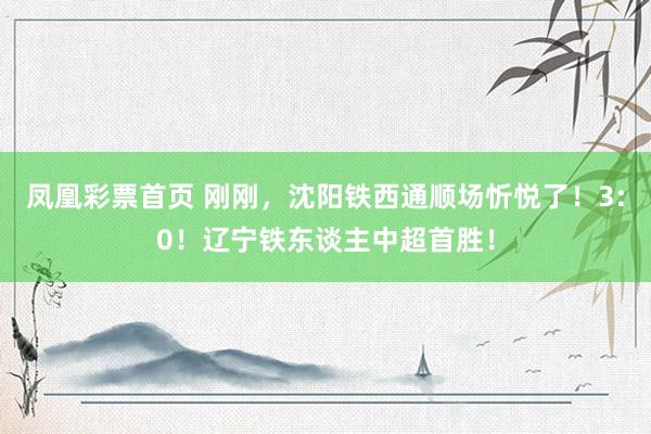 凤凰彩票首页 刚刚，沈阳铁西通顺场忻悦了！3:0！辽宁铁东谈主中超首胜！