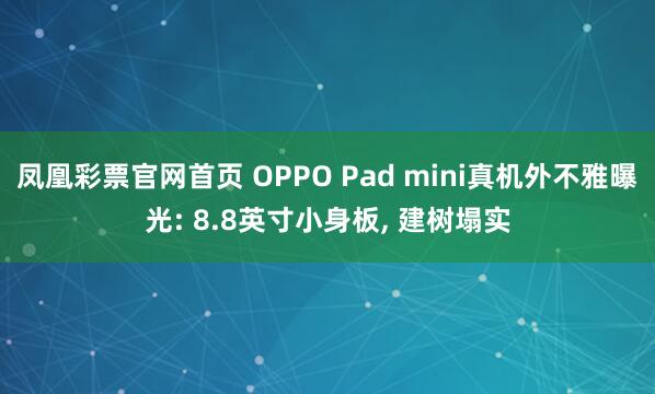 凤凰彩票官网首页 OPPO Pad mini真机外不雅曝光: 8.8英寸小身板， 建树塌实
