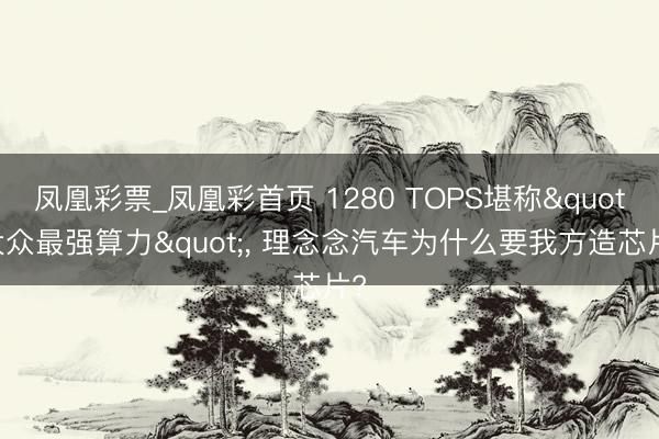 凤凰彩票_凤凰彩首页 1280 TOPS堪称"大众最强算力"， 理念念汽车为什么要我方造芯片?