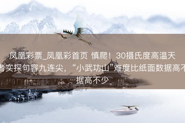 凤凰彩票_凤凰彩首页 慎爬！30摄氏度高温天记者实探句容九连尖，“小武功山”难度比纸面数据高不少