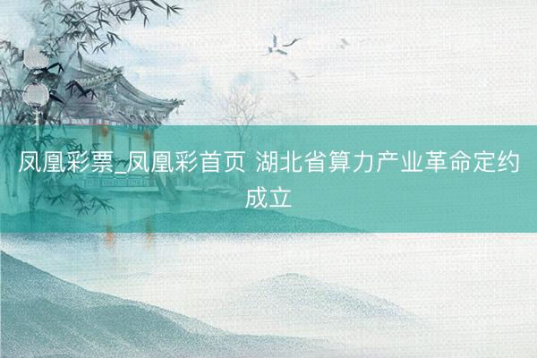 凤凰彩票_凤凰彩首页 湖北省算力产业革命定约成立