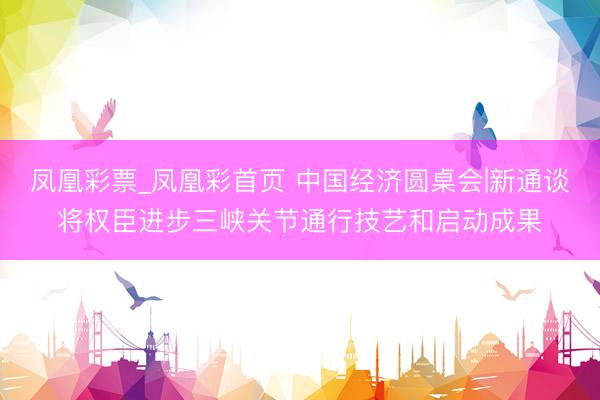 凤凰彩票_凤凰彩首页 中国经济圆桌会|新通谈将权臣进步三峡关节通行技艺和启动成果