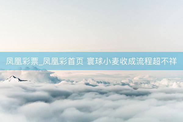 凤凰彩票_凤凰彩首页 寰球小麦收成流程超不祥