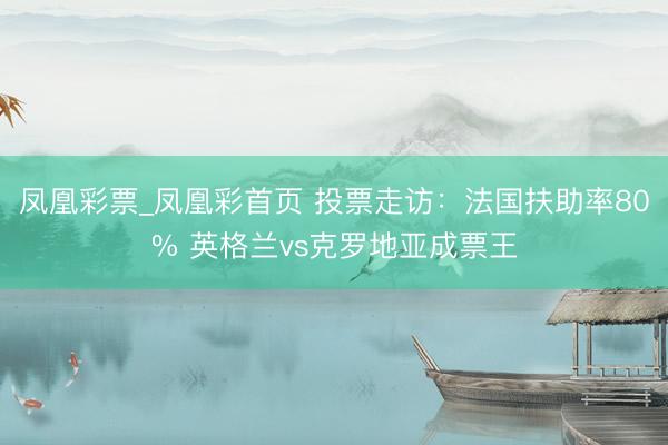 凤凰彩票_凤凰彩首页 投票走访：法国扶助率80% 英格兰vs克罗地亚成票王